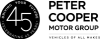 Peter Cooper Motor Group logo with a circular badge showing '45' anniversary and the slogan 'Driving Your Future', plus the line 'Vehicles of All Makes'