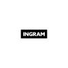 Ingram logo: white gradient wordmark on a black rectangular background